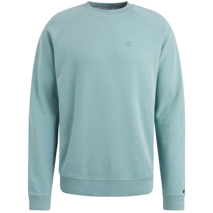 Crewneck regular fit twill sweat Stone Blue