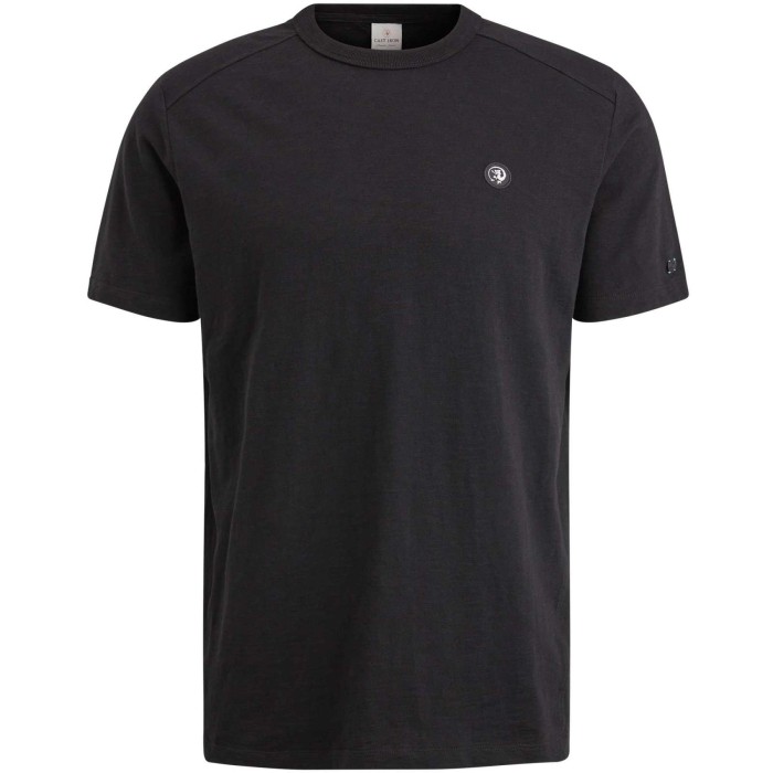 Short sleeve r-neck essential cott Black