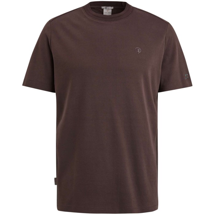 Short sleeve r-neck regular fit in Coffee Bean