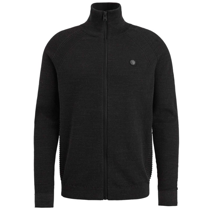 Zip jacket cotton heather plated z jet black