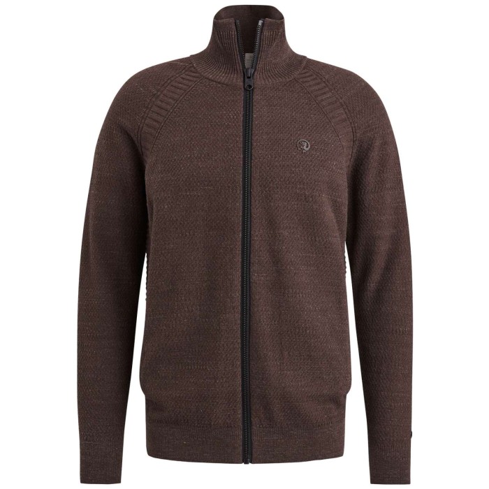 Zip jacket cotton heather plated b Coffee Bean