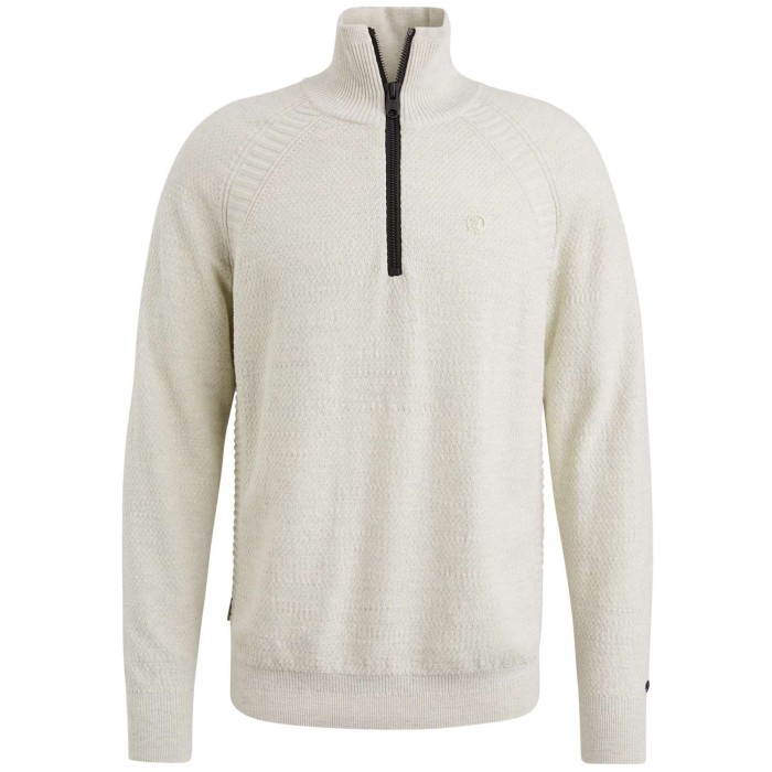 Half zip collar cotton heather pla Silver Birch