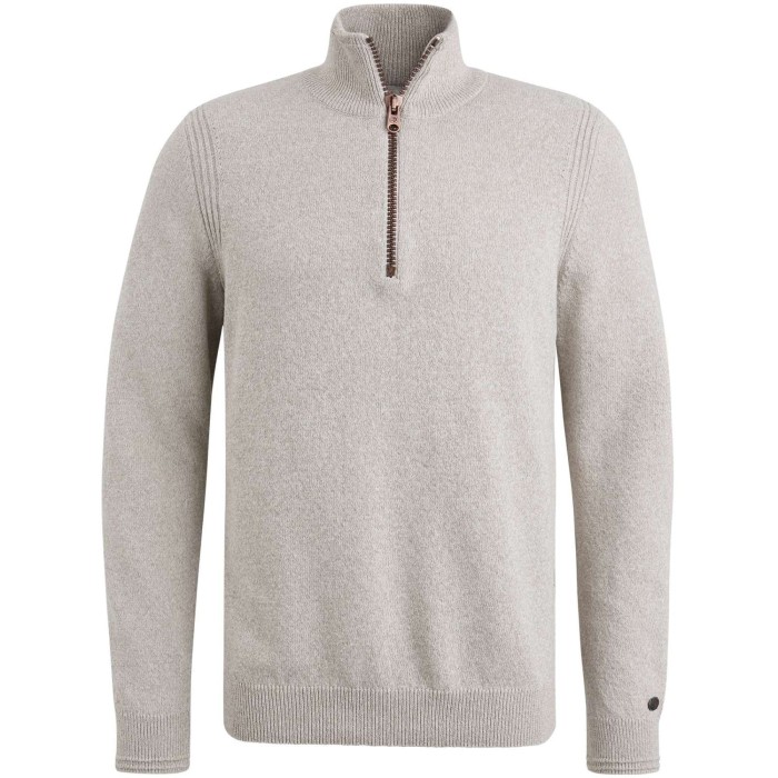 Half zip collar cotton mix Silver Birch