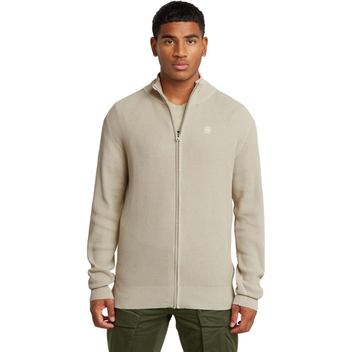 Serrated full zip knit