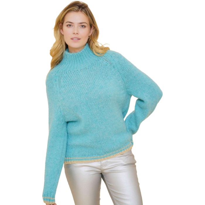 Pullover aqua