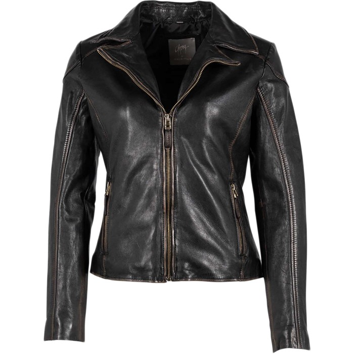 GWPeetu Women Biker Vintage Black