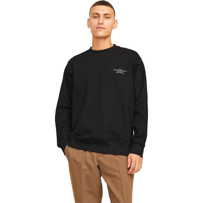 JPRBLACHAD BRANDING SWEAT CREW NECK LN Black