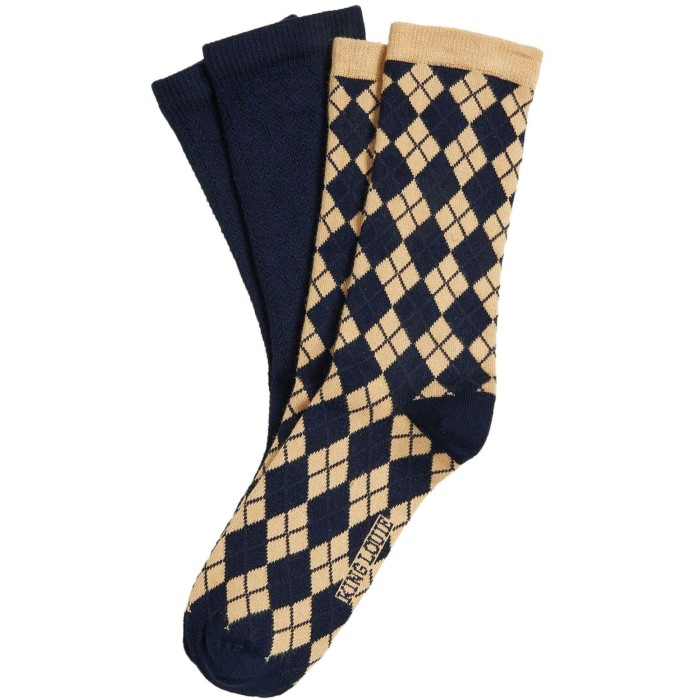 Socks 2-pack Argyle evening blue