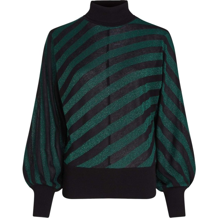 Tina top Spiro stripe pine green