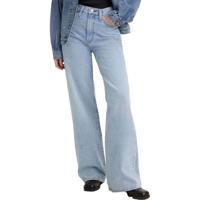 Ribcage wide leg far and wide lt blue denim