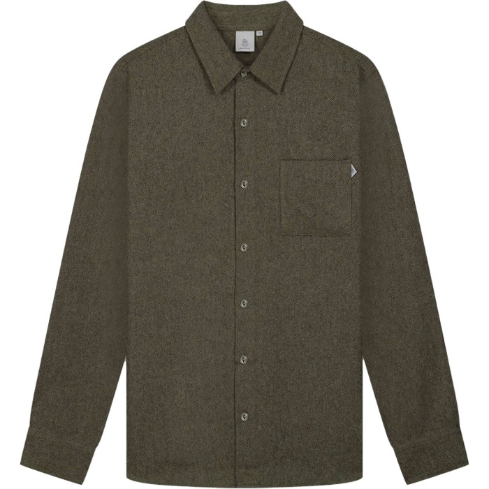 Merope Melange Wool Shirt Thyme