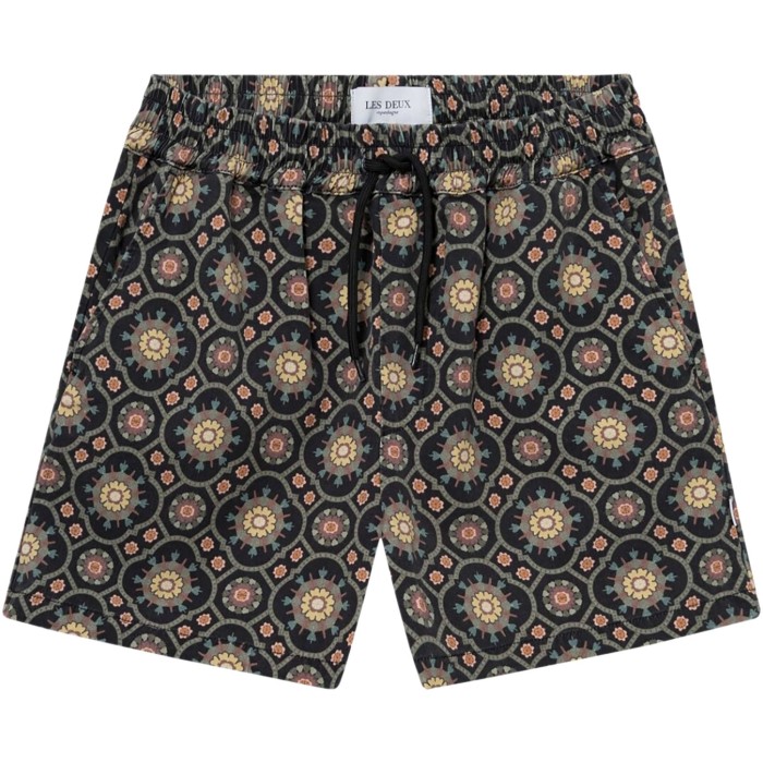 Tapestry Shorts Black Surplus Green