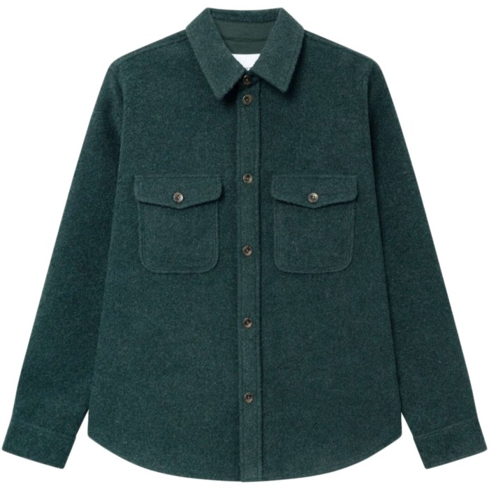 Lennon Bouclé overshirt pine green