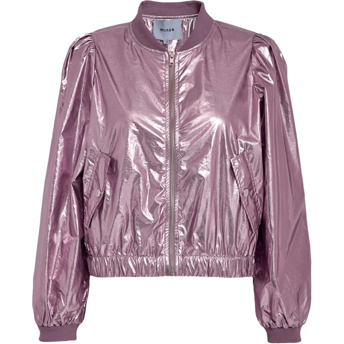 MSJanice Metallic Bomber Jacket Soft Lilac