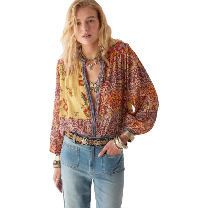 Leandra patchwork blouse