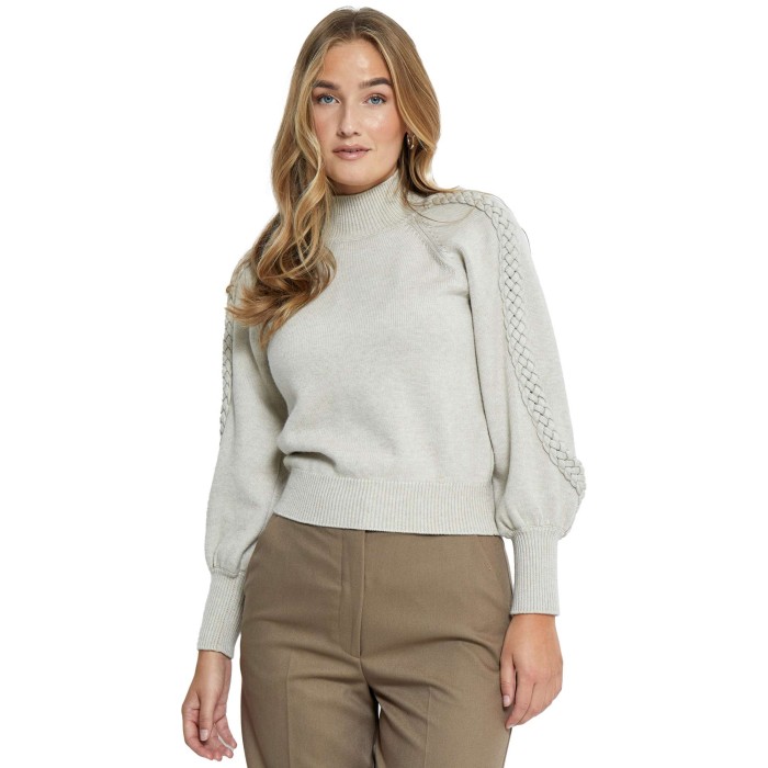 MSVera High Neck Knit Pull Light Birch