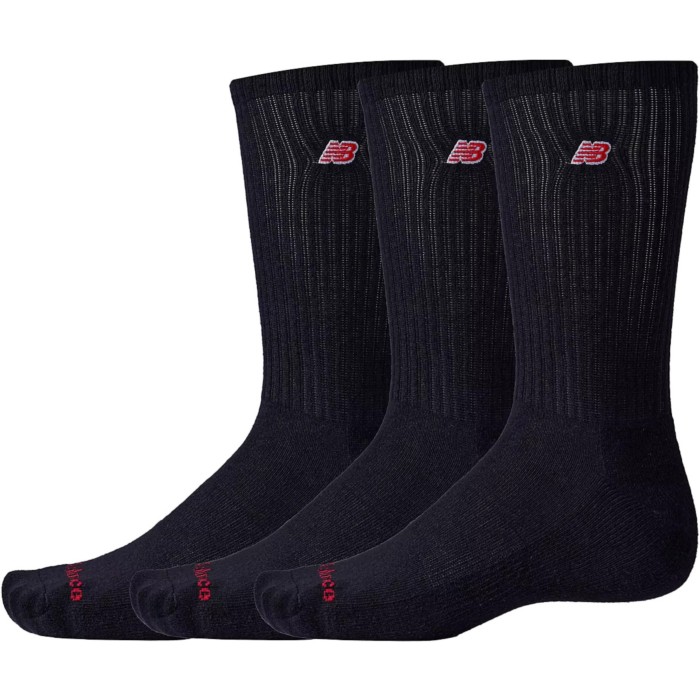 Patch Logo Crew Socks 3 Pack Black