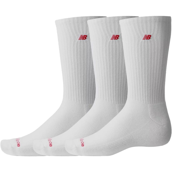 Patch Logo Crew Socks 3 Pack White