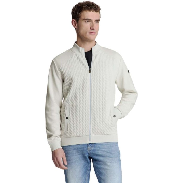 Sweater Full Zipper Jacquard Mix Chalk