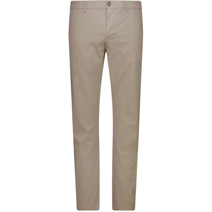 Broek met stretch garment dyed sand