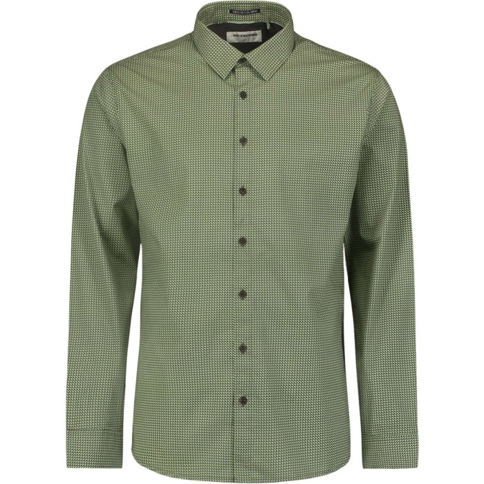 Shirt Stretch Allover Printed Dark Green