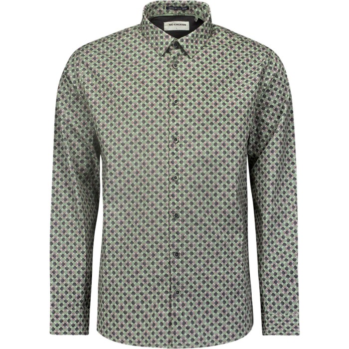 Shirt Stretch Allover Printed Smoke