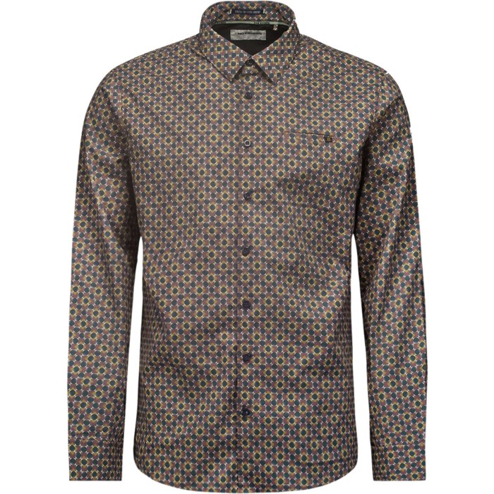 Shirt Stretch Allover Printed Aubergine