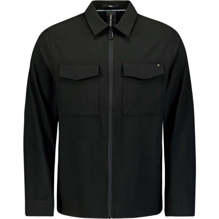 Overshirt Zip Closure Stretch Black