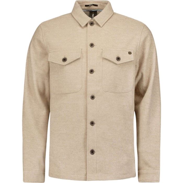 Overshirt Button Closure Melange Khaki