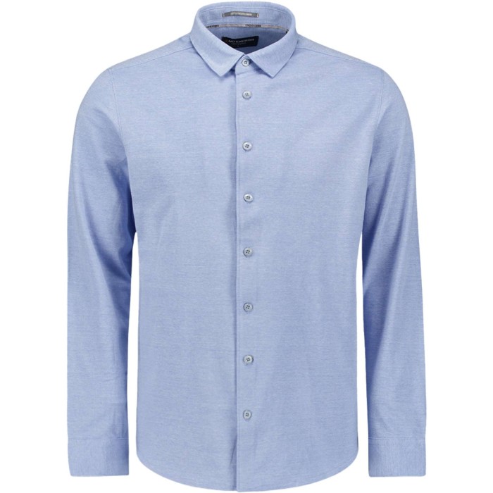 Shirt Jersey Pique Stretch Office Blue