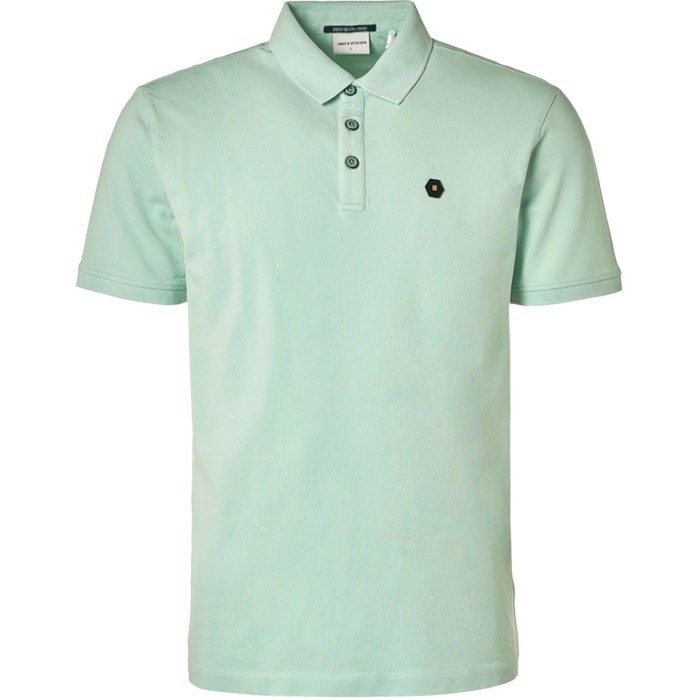 Polo korte mouw pique garment dyed mint