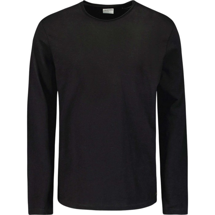 T-Shirt Long Sleeve Crewneck Slub Black