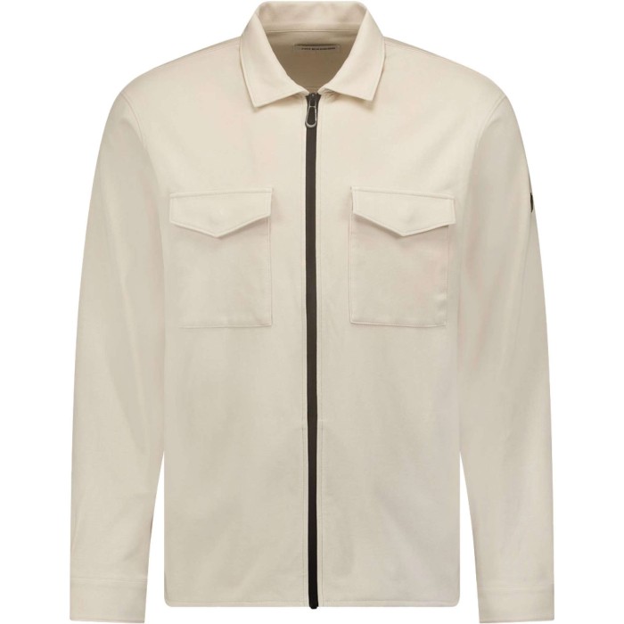 Overshirt met ritssluiting stretch cream