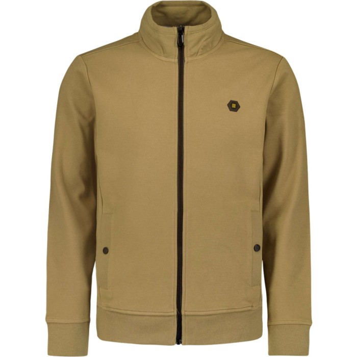 Sweater Full Zipper Twill Jacquard Khaki