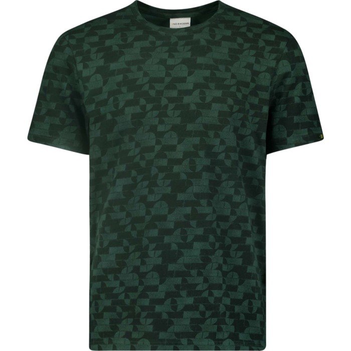 T-Shirt Crewneck Allover Printed Ga Dark Green