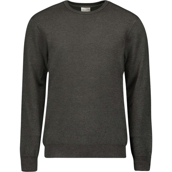 Pullover Crewneck 2 Coloured Stripe Grey Melange