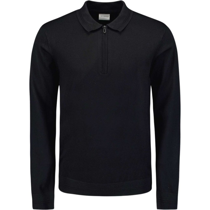 Pullover Polo Half Zip Black