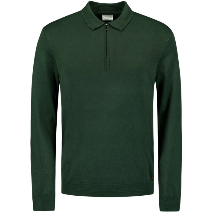 Pullover Polo Half Zip Dark Green