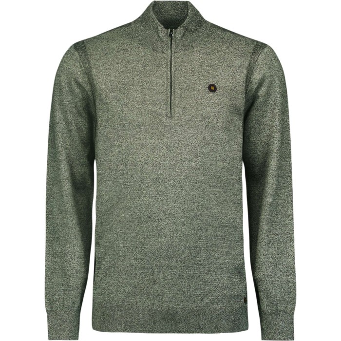 Pullover Half Zip 2 Coloured Melang Smoke