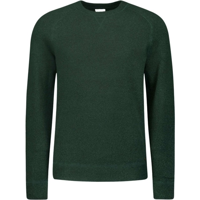 Pullover Crewneck Melange With Wool Dark Green