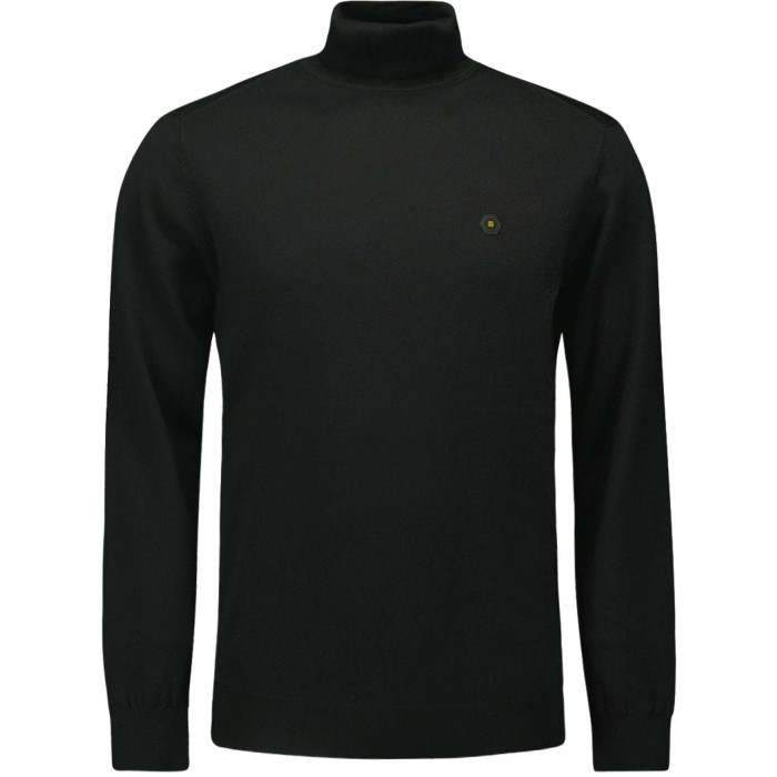 Pullover Rollneck 2 Coloured Melang Black