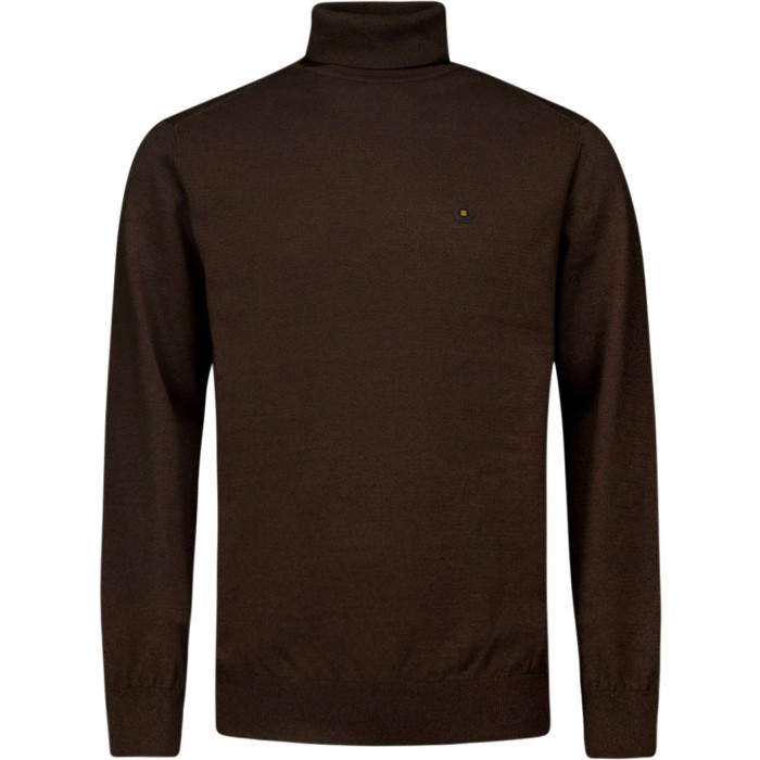 Pullover Rollneck 2 Coloured Melang Brown