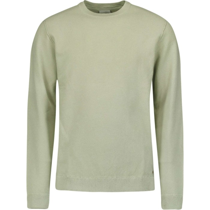 Pullover Crewneck Solid Jacquard Smoke