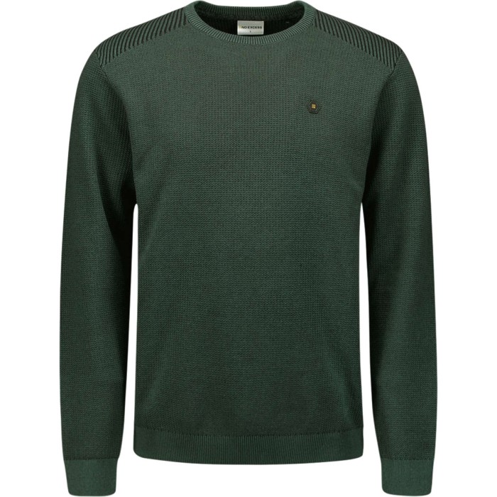 Pullover Crewneck 2 Coloured Jacqua Dark Green