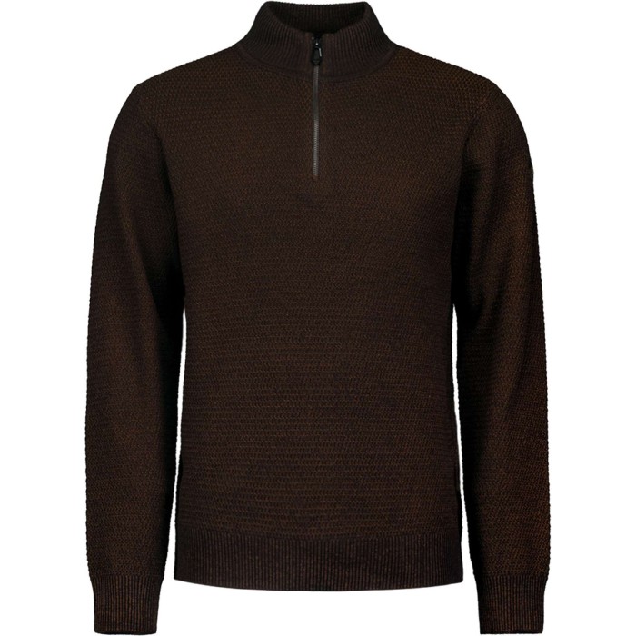 Pullover Half Zipper 2 Coloured Mel Brown