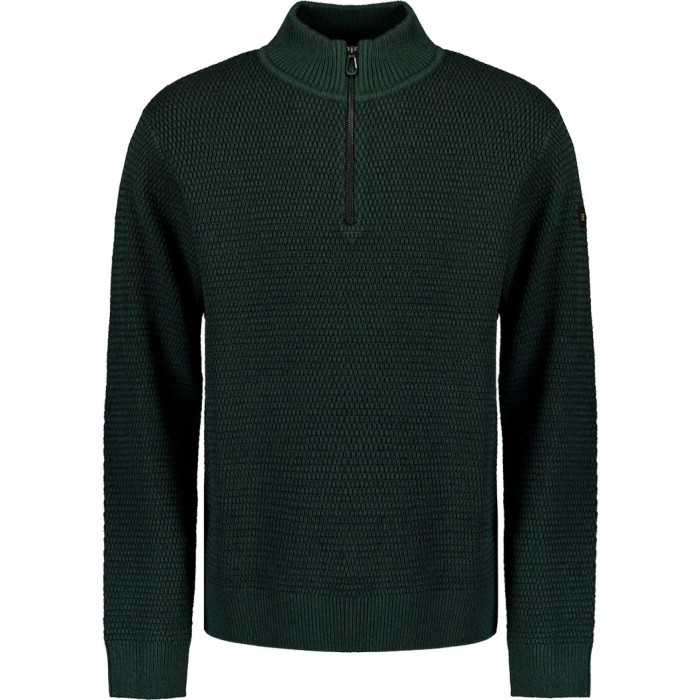 Pullover Half Zipper 2 Coloured Mel Dark Green