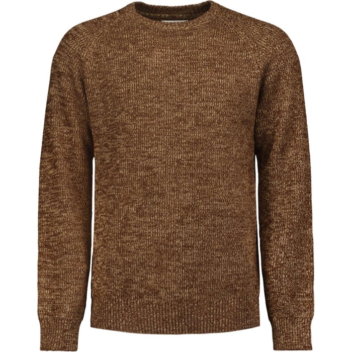 Pullover Crewneck 3 Coloured Rib Brown