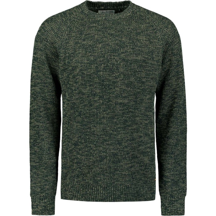 Pullover Crewneck 3 Coloured Rib Dark Green