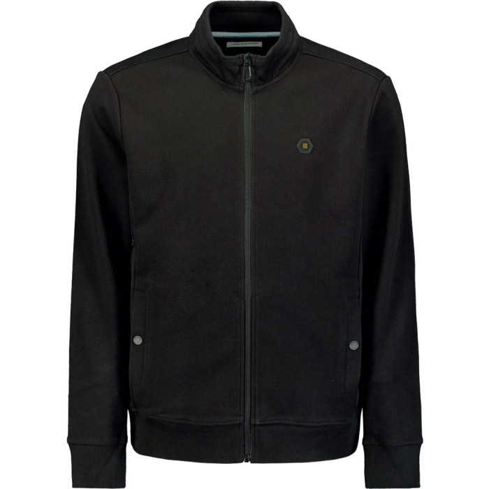 Sweater Full Zipper Twill Jacquard Black