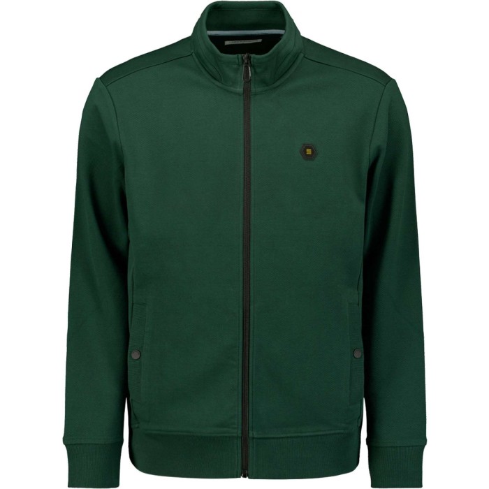 Sweater Full Zipper Twill Jacquard Dark Green